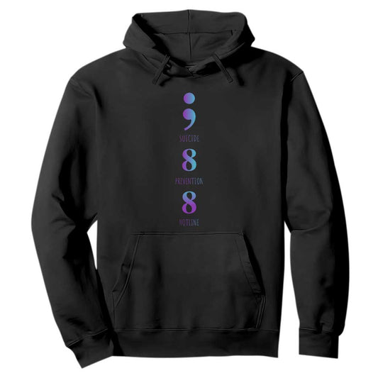 Suicide Prevention Support Hoodie 988 Suicide Prevention Hotline 988 Purple Teal Semicolon