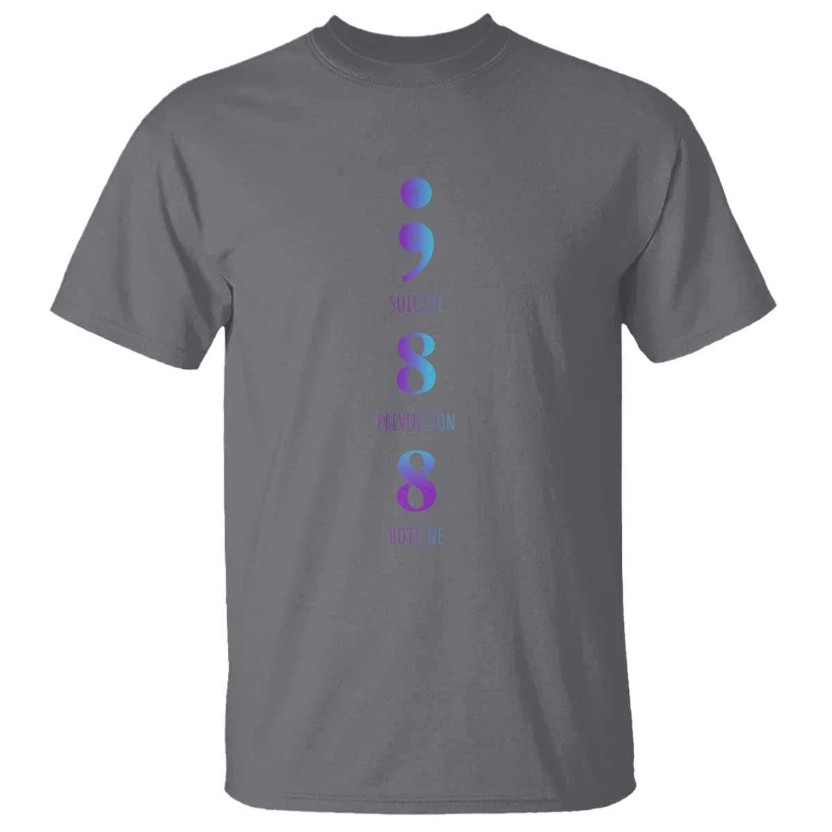 Suicide Prevention Support T Shirt 988 Suicide Prevention Hotline 988 Purple Teal Semicolon