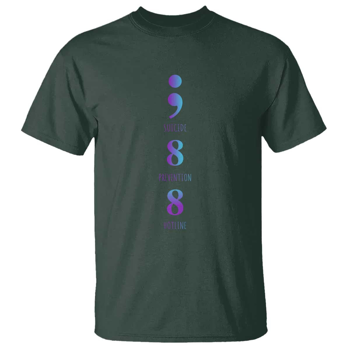Suicide Prevention Support T Shirt 988 Suicide Prevention Hotline 988 Purple Teal Semicolon