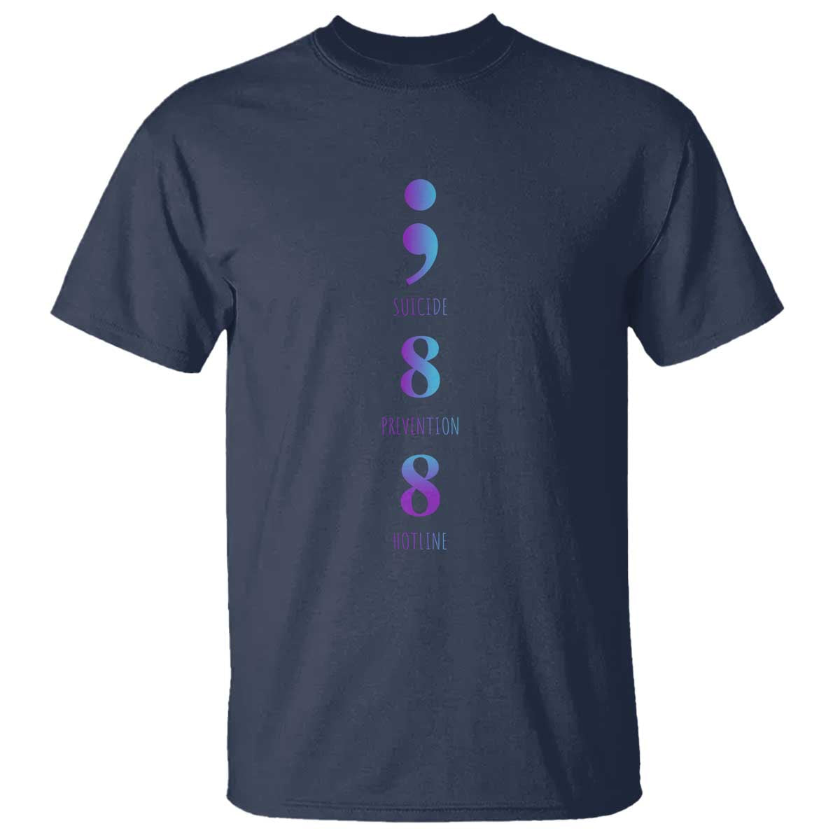 Suicide Prevention Support T Shirt 988 Suicide Prevention Hotline 988 Purple Teal Semicolon