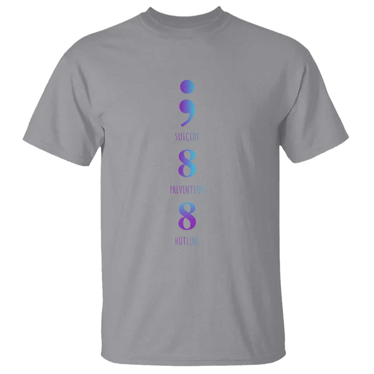 Suicide Prevention Support T Shirt 988 Suicide Prevention Hotline 988 Purple Teal Semicolon