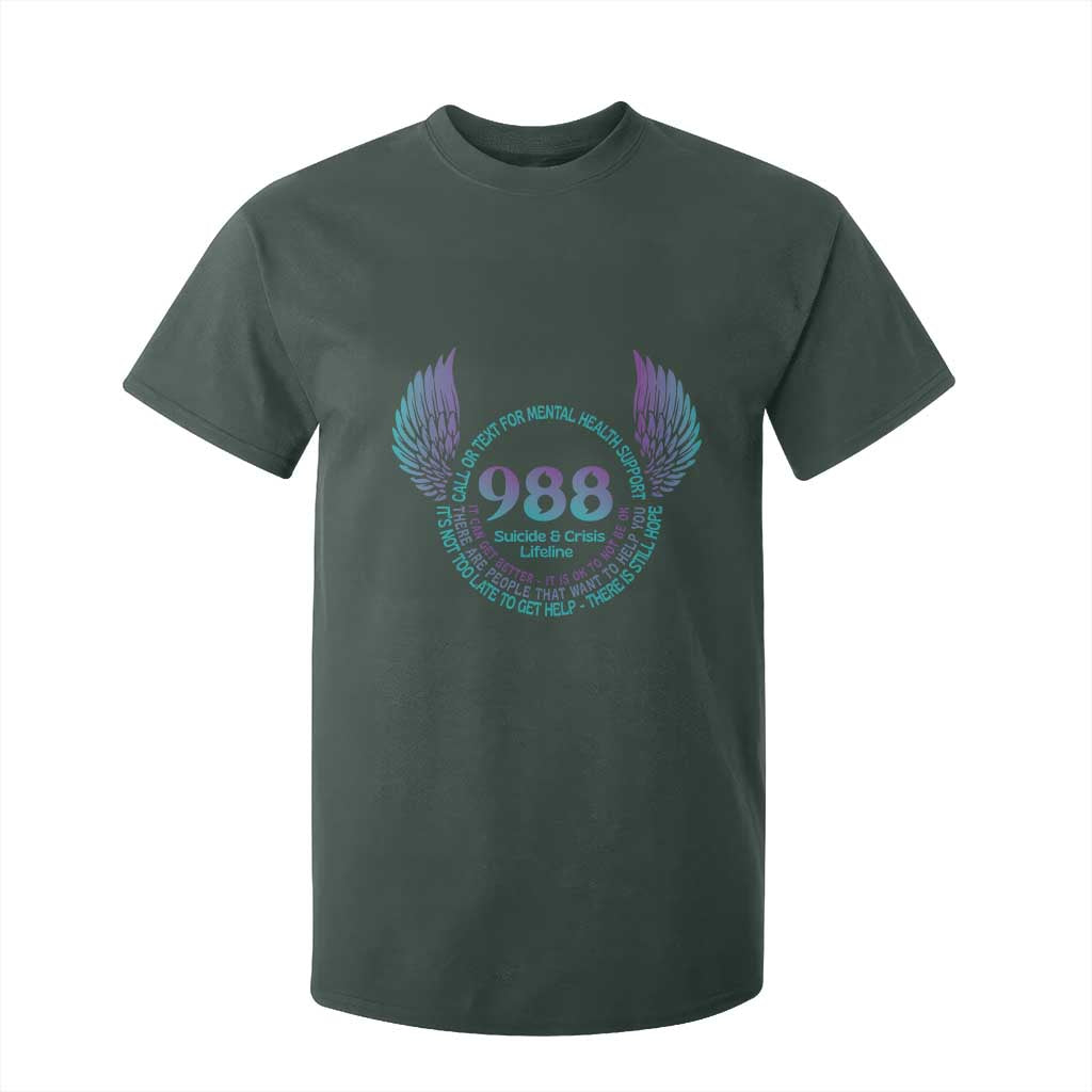 Mental Health Support T Shirt For Kid Call or Text 988 Suicide Prevention Support