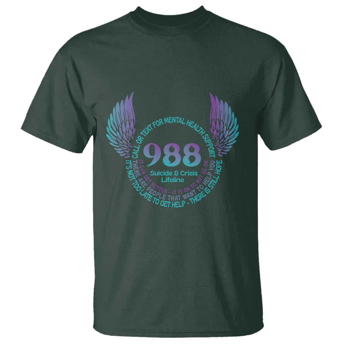 Mental Health Support T Shirt Call or Text 988 Suicide Prevention Support