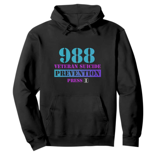 Suicide Prevention Support Hoodie 988 Veteran Suicide Prevention Press 1