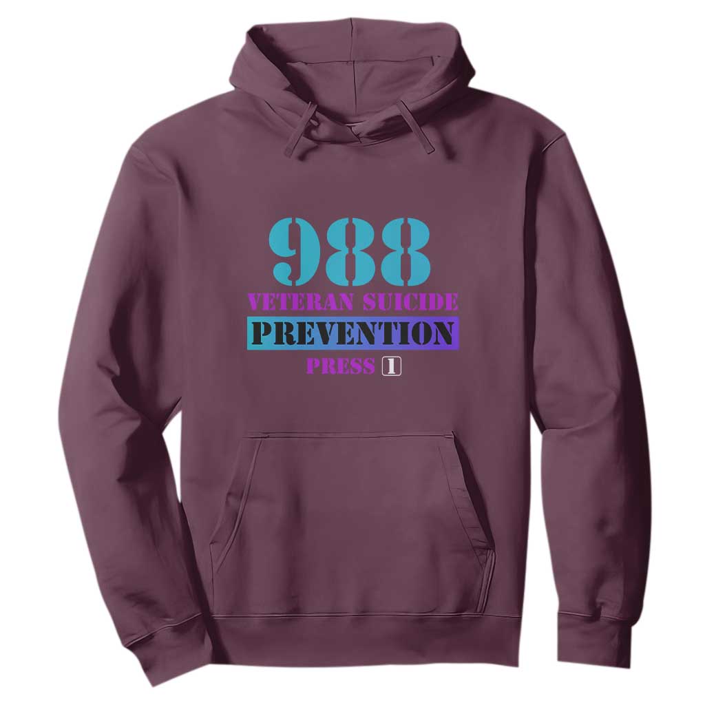Suicide Prevention Support Hoodie 988 Veteran Suicide Prevention Press 1