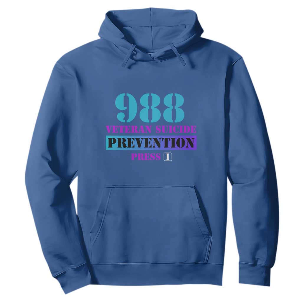 Suicide Prevention Support Hoodie 988 Veteran Suicide Prevention Press 1