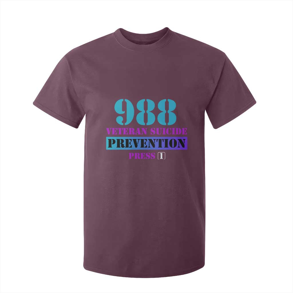 Suicide Prevention Support T Shirt For Kid 988 Veteran Suicide Prevention Press 1