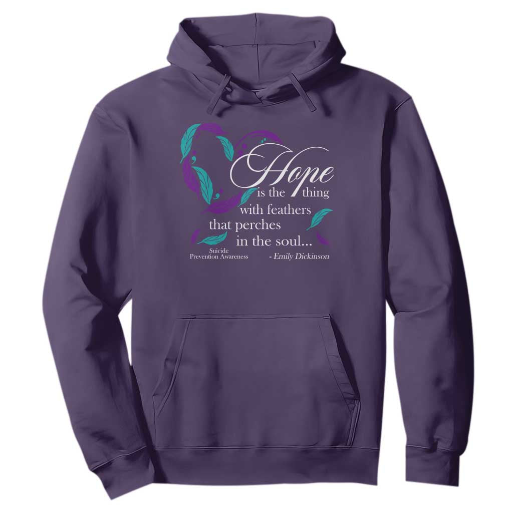 Suicide Prevention Support Hoodie Hope Is The Thing With Feathers That Perches In The Soul Heart
