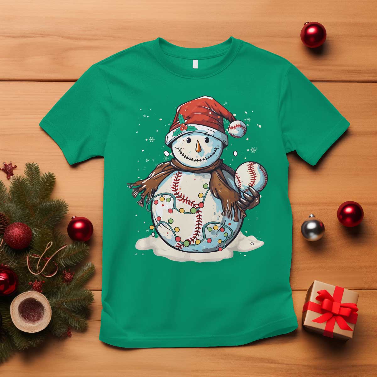 funny-christmas-baseball-t-shirt-cute-snowman-baseball-players-santa-hat
