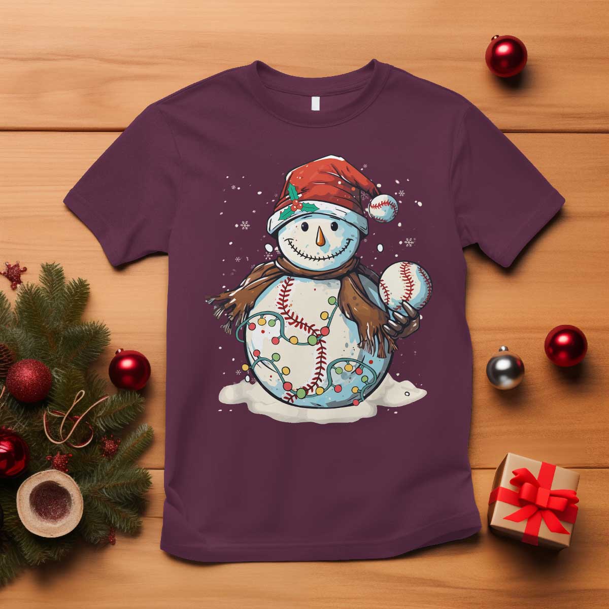 funny-christmas-baseball-t-shirt-cute-snowman-baseball-players-santa-hat