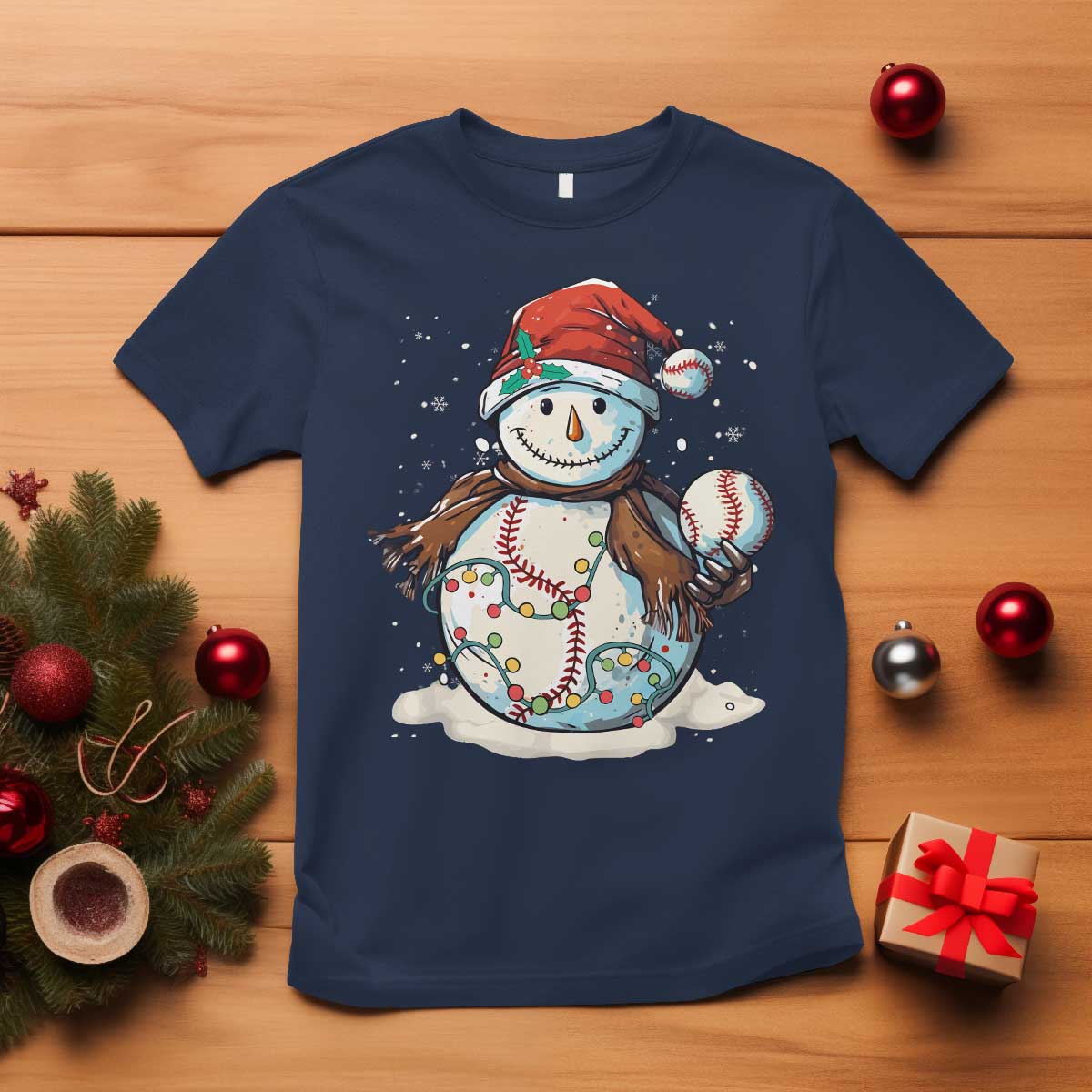 funny-christmas-baseball-t-shirt-cute-snowman-baseball-players-santa-hat