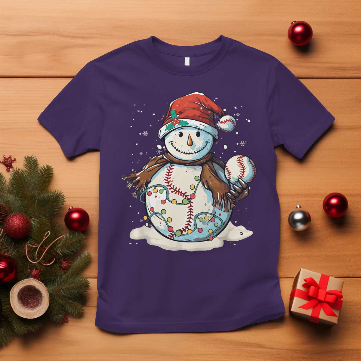 funny-christmas-baseball-t-shirt-cute-snowman-baseball-players-santa-hat