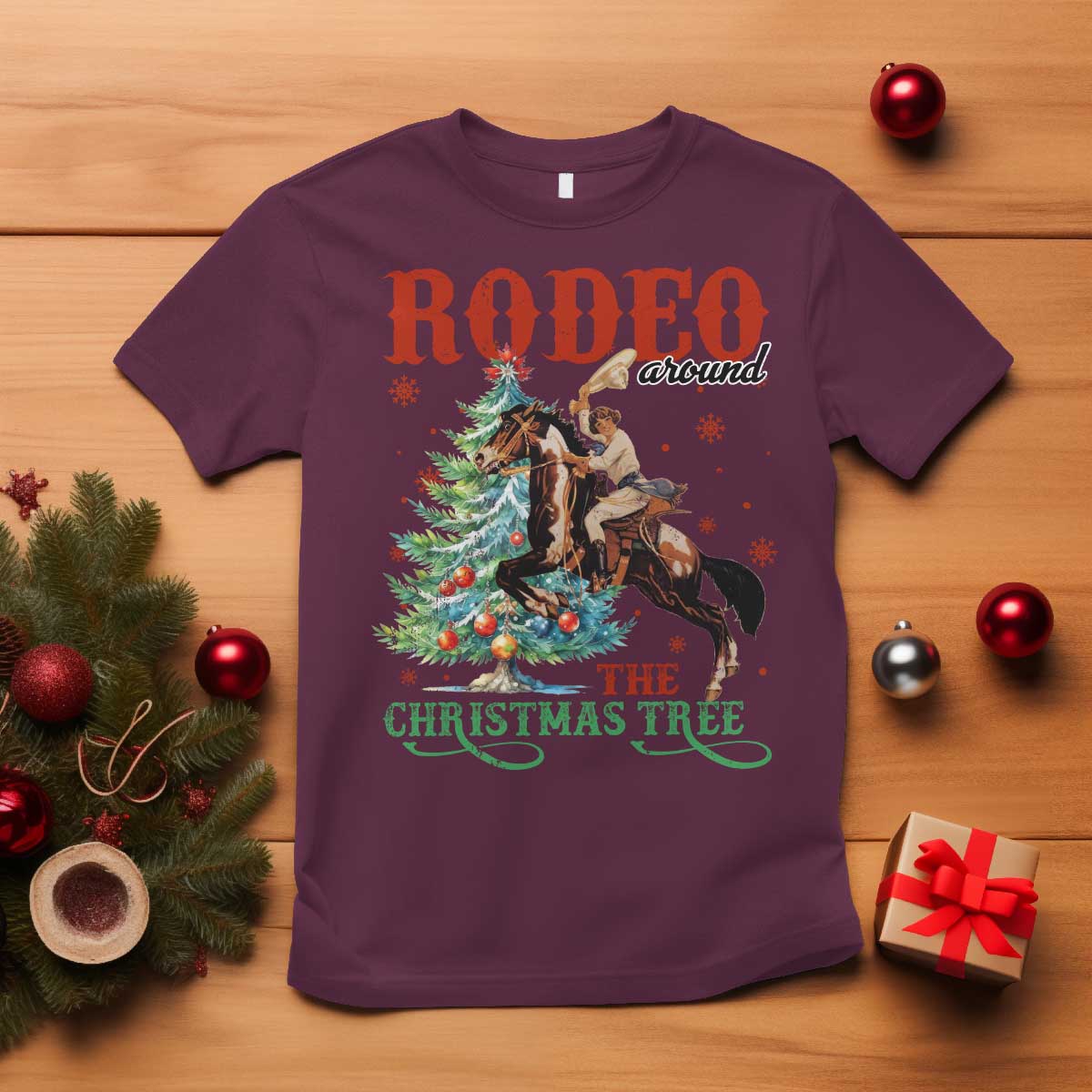 western-christmas-t-shirt-rodeo-around-the-christmas-tree-cowgirl
