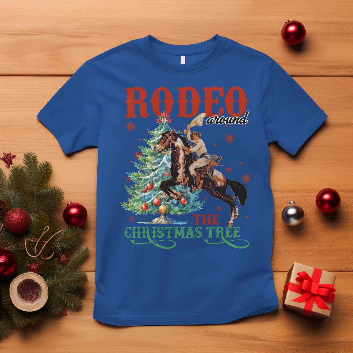 western-christmas-t-shirt-rodeo-around-the-christmas-tree-cowgirl