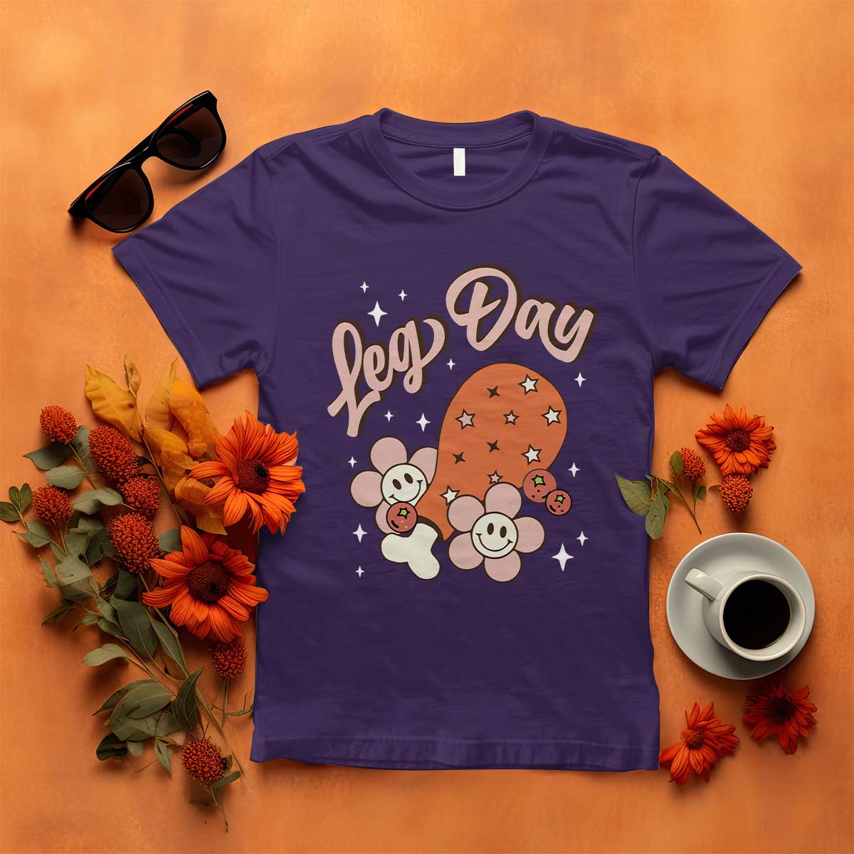 funny-retro-thanksgiving-t-shirt-leg-day-fall-season-family-matching