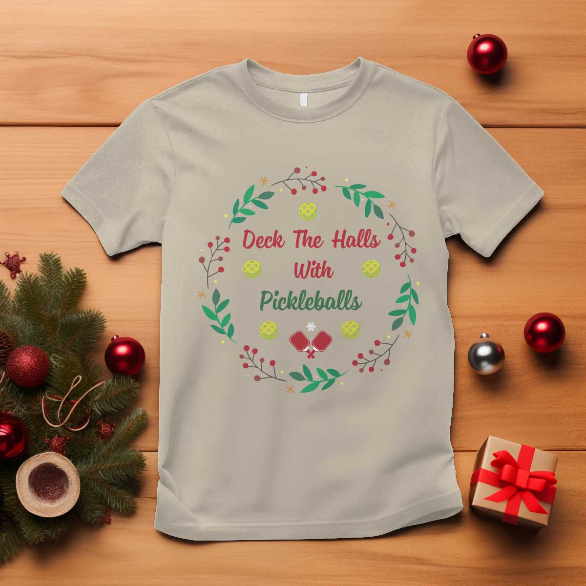 christmas-pickleball-t-shirt-deck-the-halls-with-pickleball-xmas-wealth
