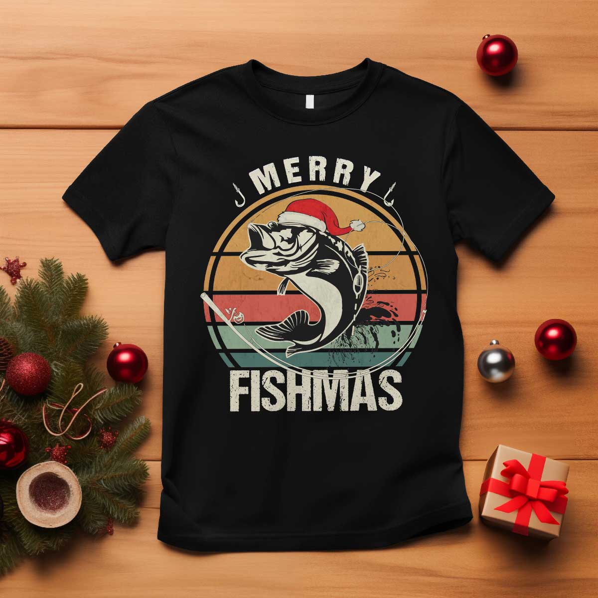 funny-christmas-fishing-t-shirt-merry-fishmas-vintage-sunset-retro