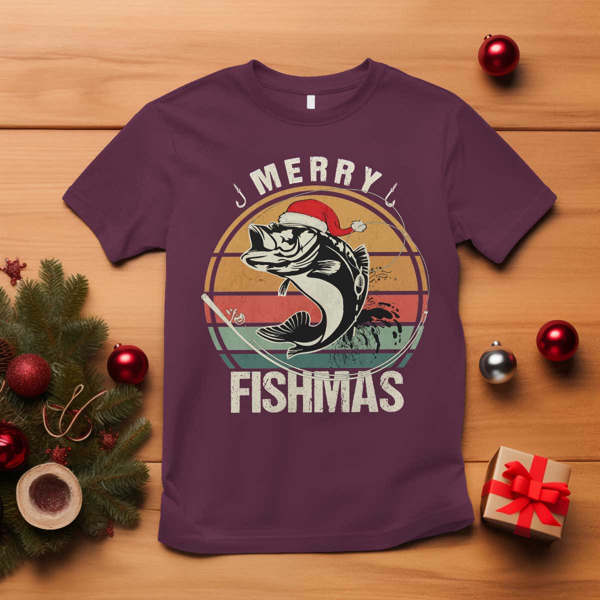 funny-christmas-fishing-t-shirt-merry-fishmas-vintage-sunset-retro