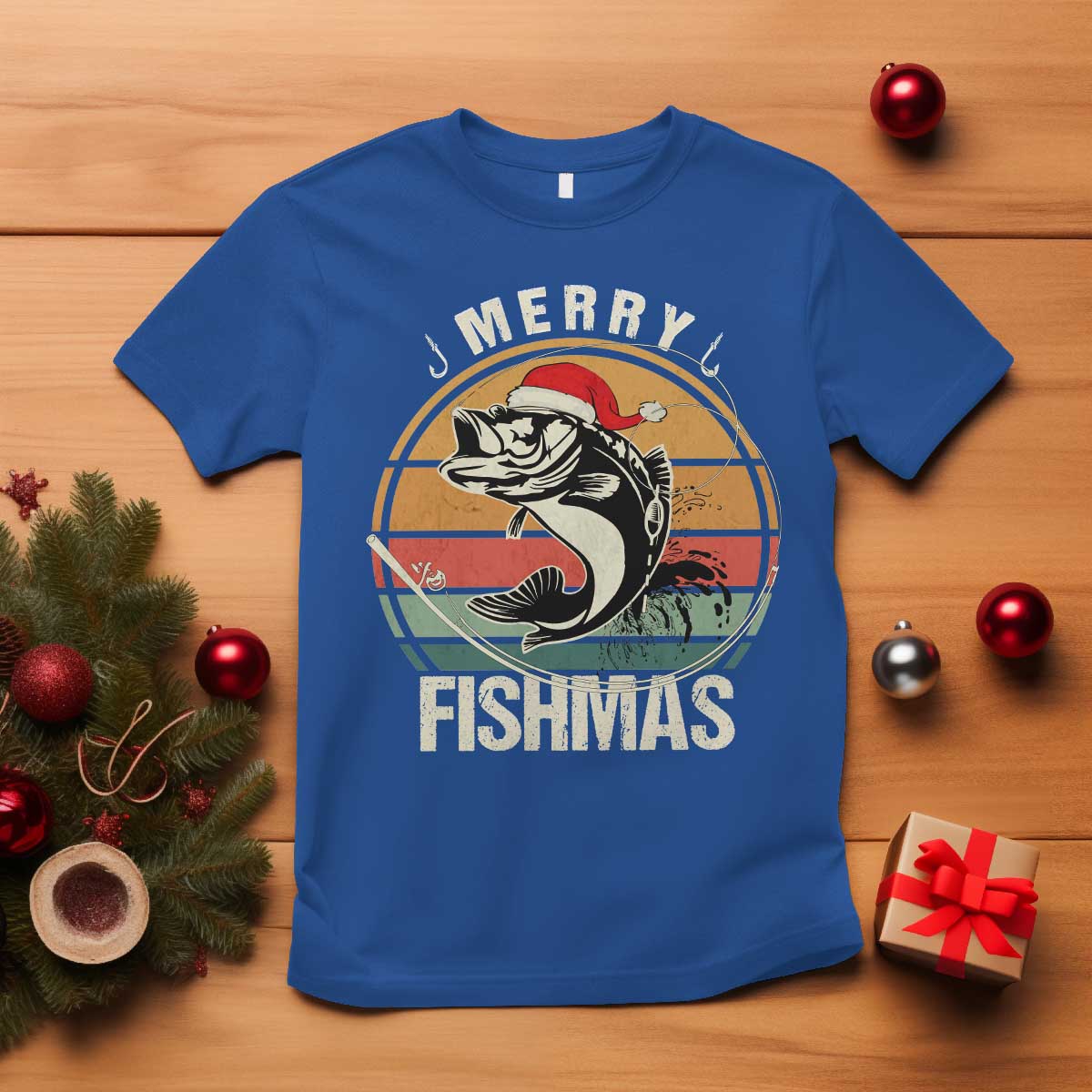 funny-christmas-fishing-t-shirt-merry-fishmas-vintage-sunset-retro