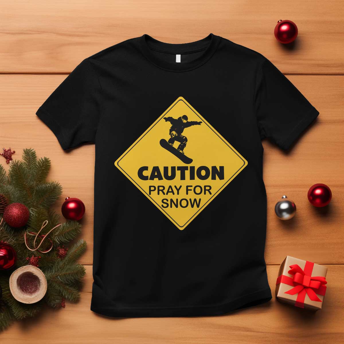 funny-snowboarding-t-shirt-caution-pray-for-snow-snowboard