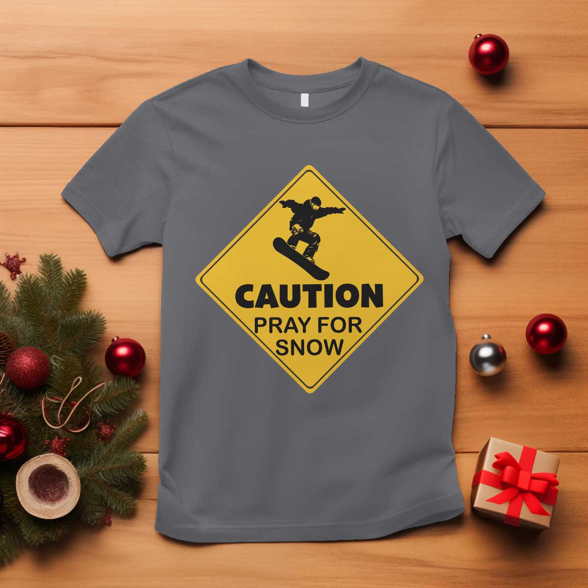 funny-snowboarding-t-shirt-caution-pray-for-snow-snowboard