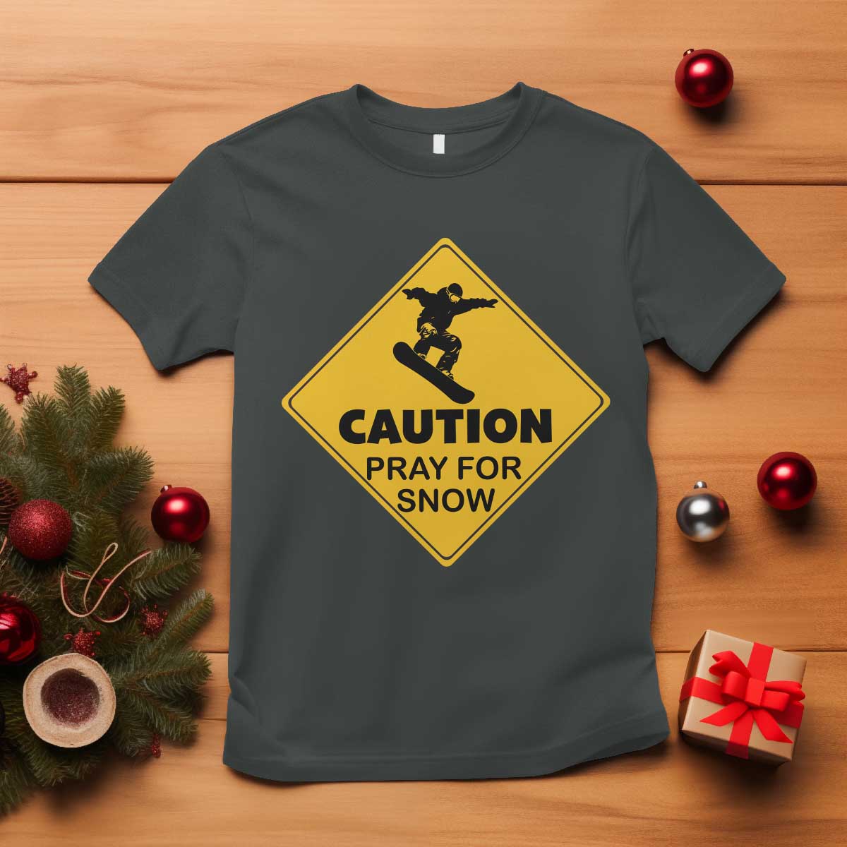 funny-snowboarding-t-shirt-caution-pray-for-snow-snowboard