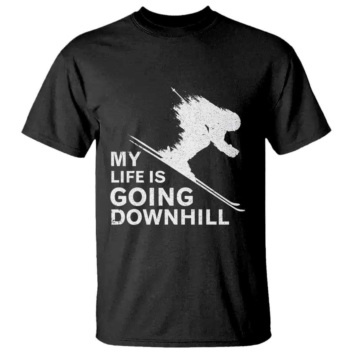 funny-skiing-t-shirt-my-life-is-going-downhill-skier