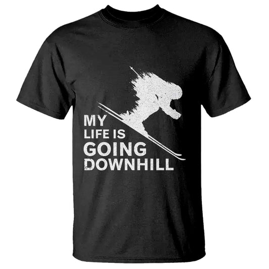 funny-skiing-t-shirt-my-life-is-going-downhill-skier