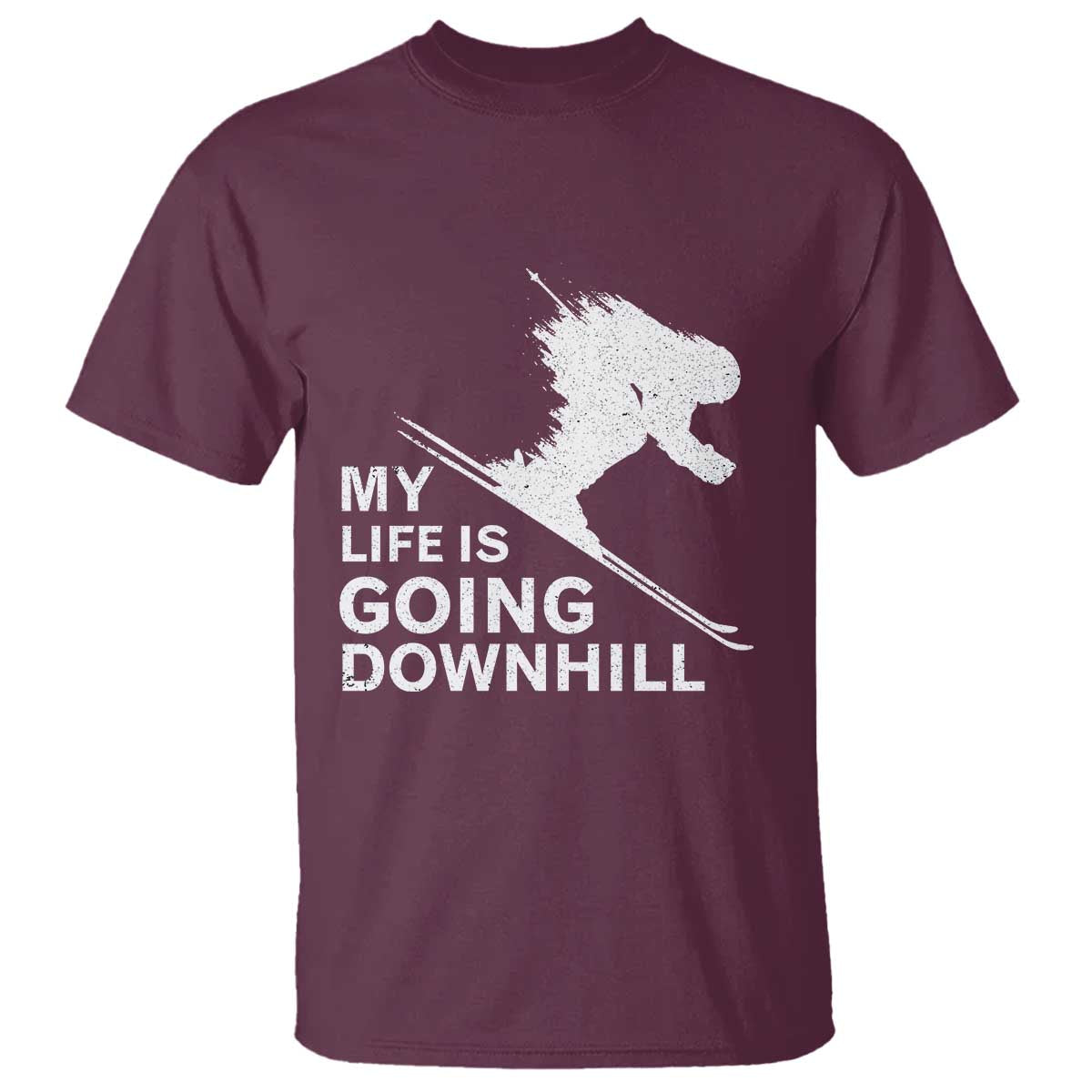 funny-skiing-t-shirt-my-life-is-going-downhill-skier