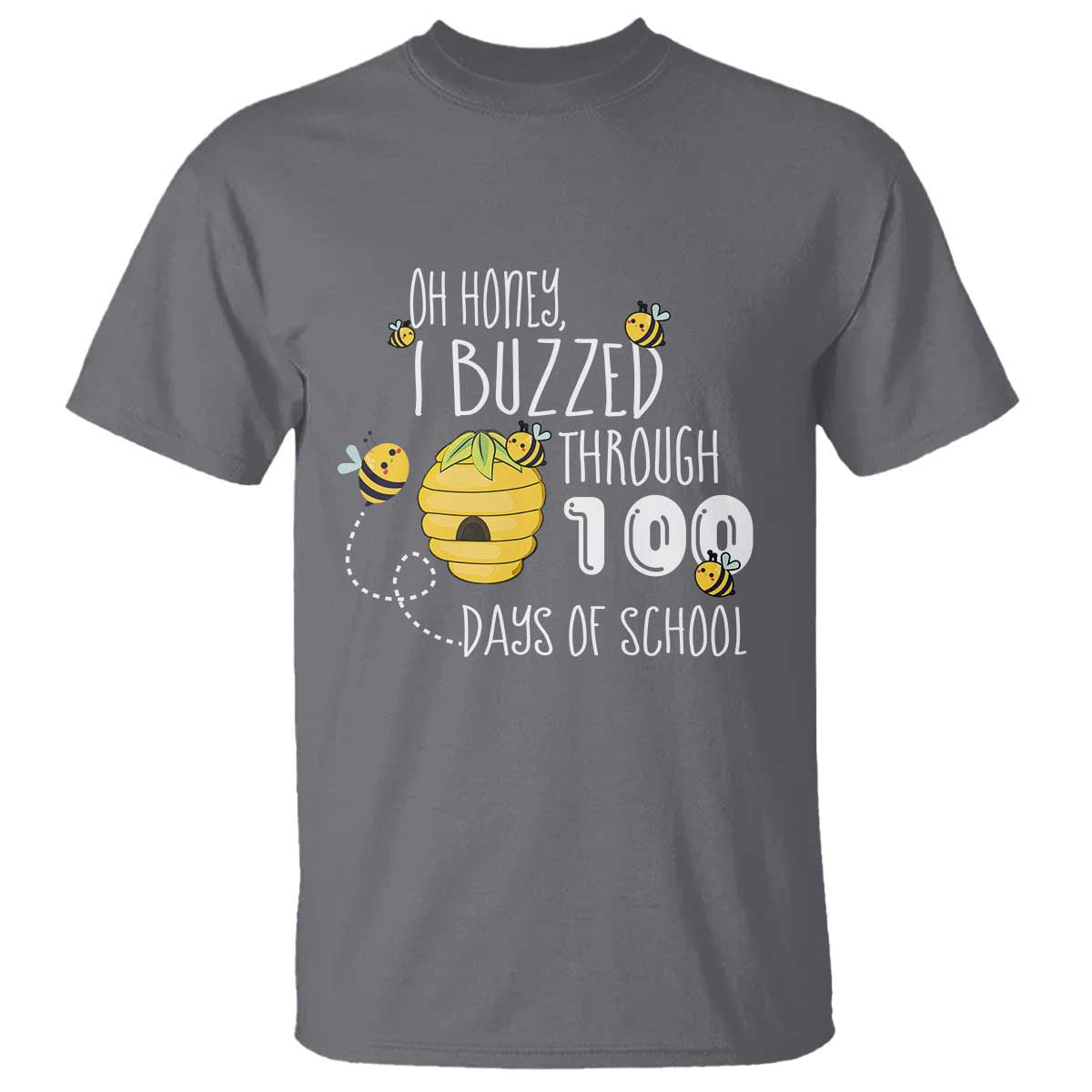 funny-100th-day-of-school-bee-t-shirt-oh-honey-i-buzzed-through-100-days-of-school