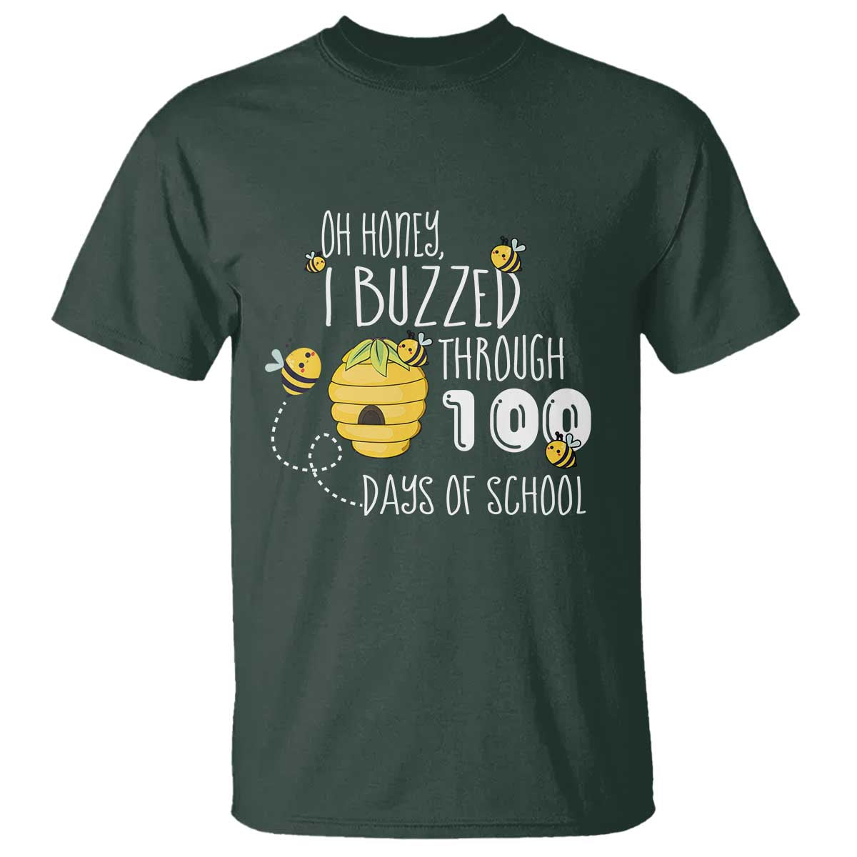 funny-100th-day-of-school-bee-t-shirt-oh-honey-i-buzzed-through-100-days-of-school