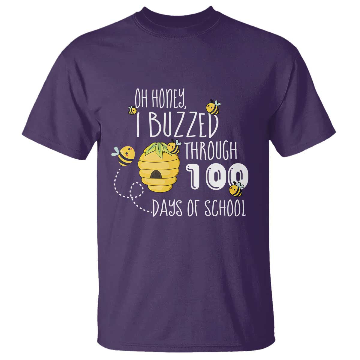 funny-100th-day-of-school-bee-t-shirt-oh-honey-i-buzzed-through-100-days-of-school
