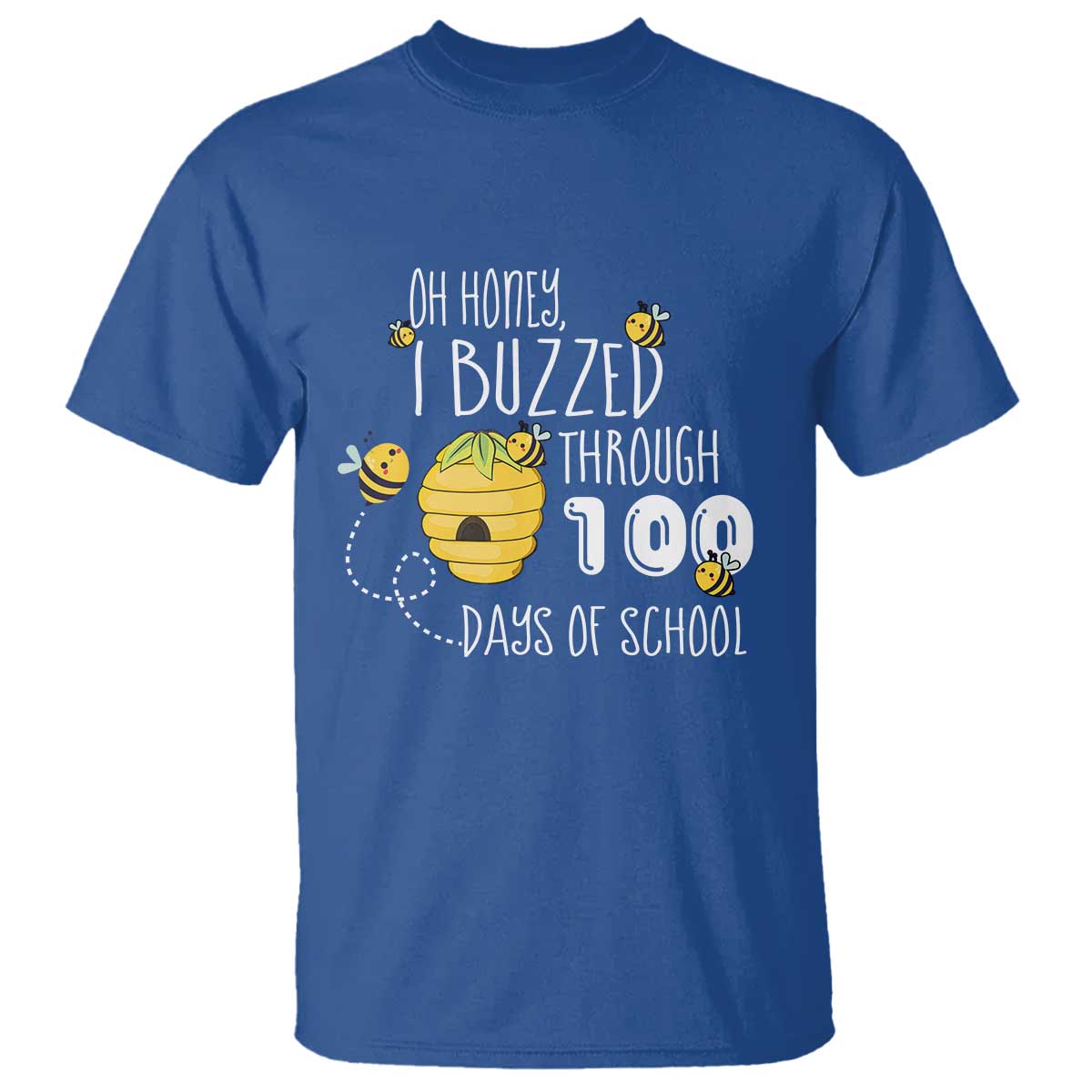 funny-100th-day-of-school-bee-t-shirt-oh-honey-i-buzzed-through-100-days-of-school