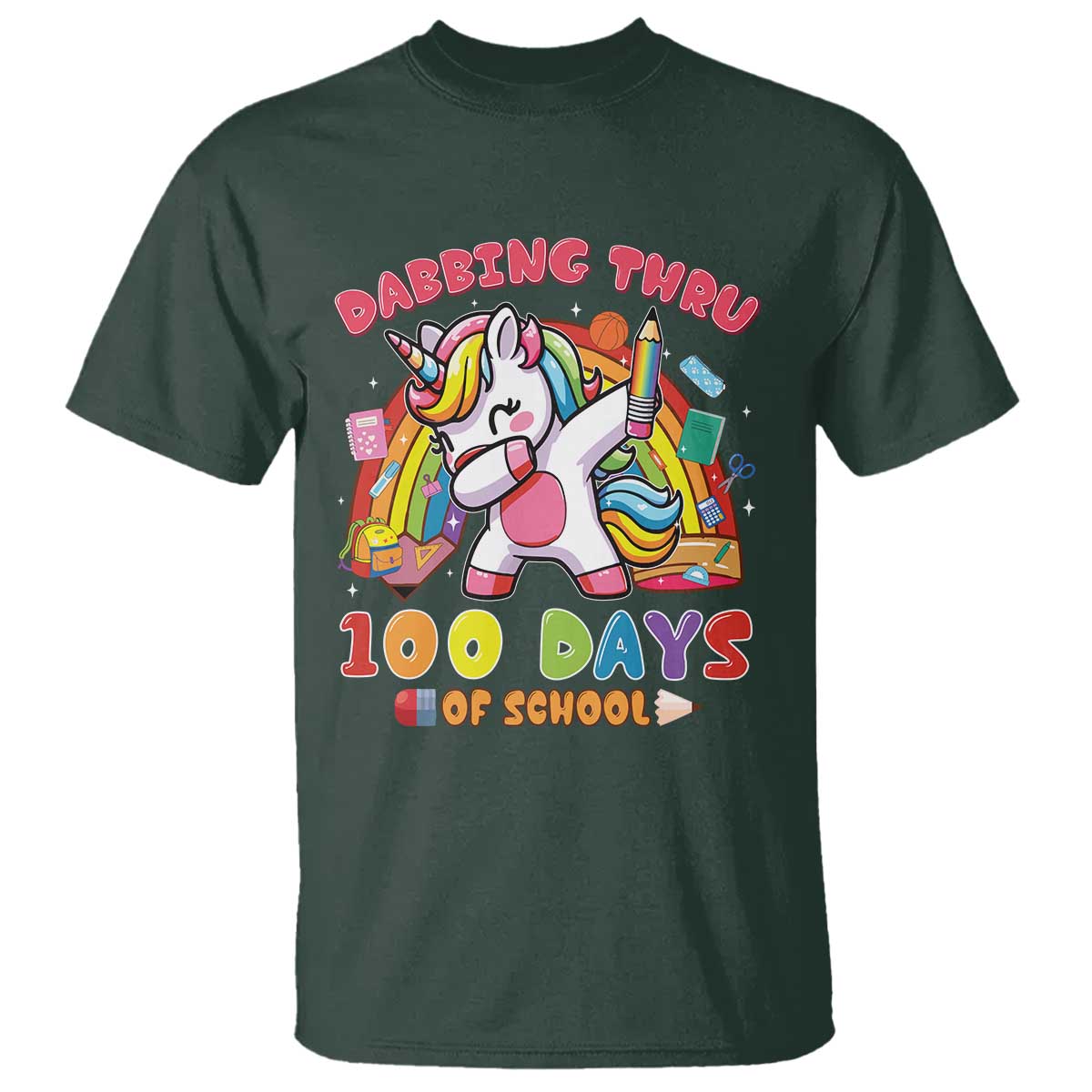funny-dabbing-thru-100-days-of-school-t-shirt-dabbing-unicorn-rainbow