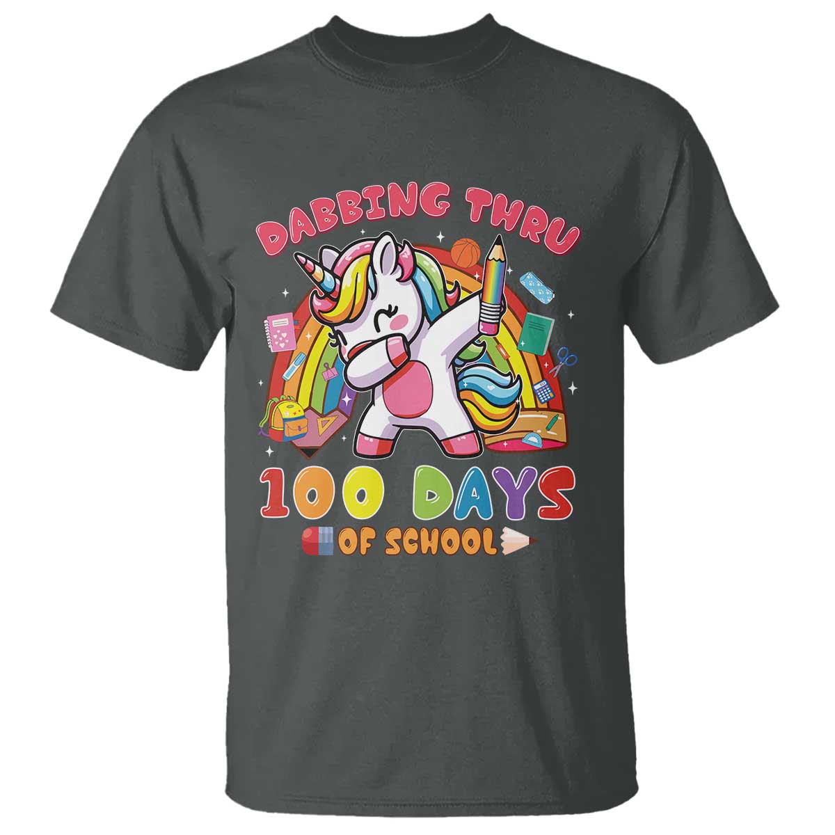 funny-dabbing-thru-100-days-of-school-t-shirt-dabbing-unicorn-rainbow