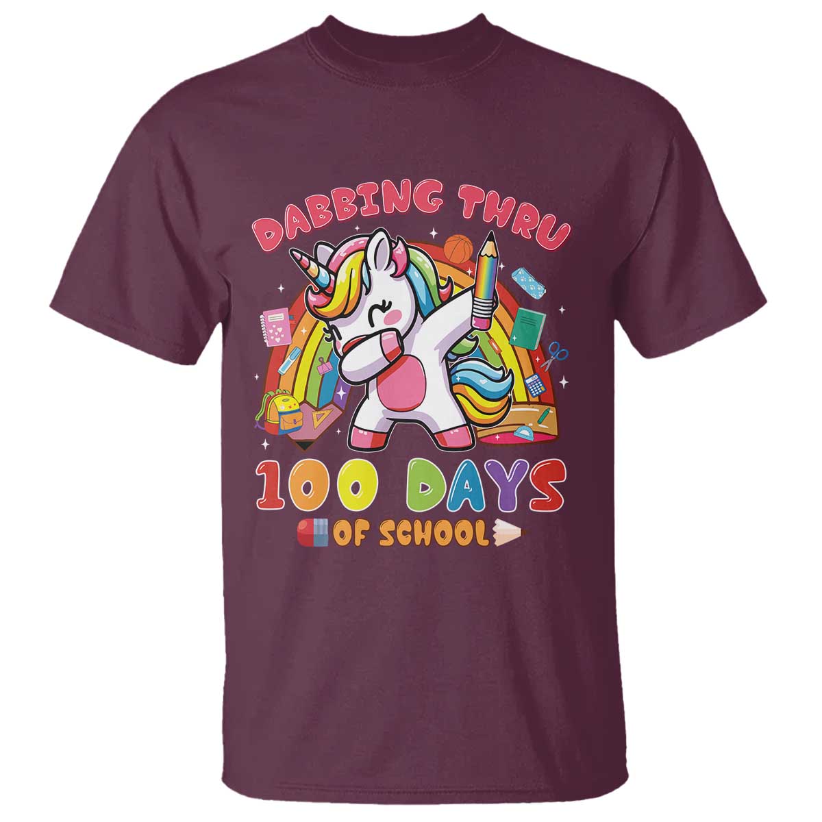 funny-dabbing-thru-100-days-of-school-t-shirt-dabbing-unicorn-rainbow