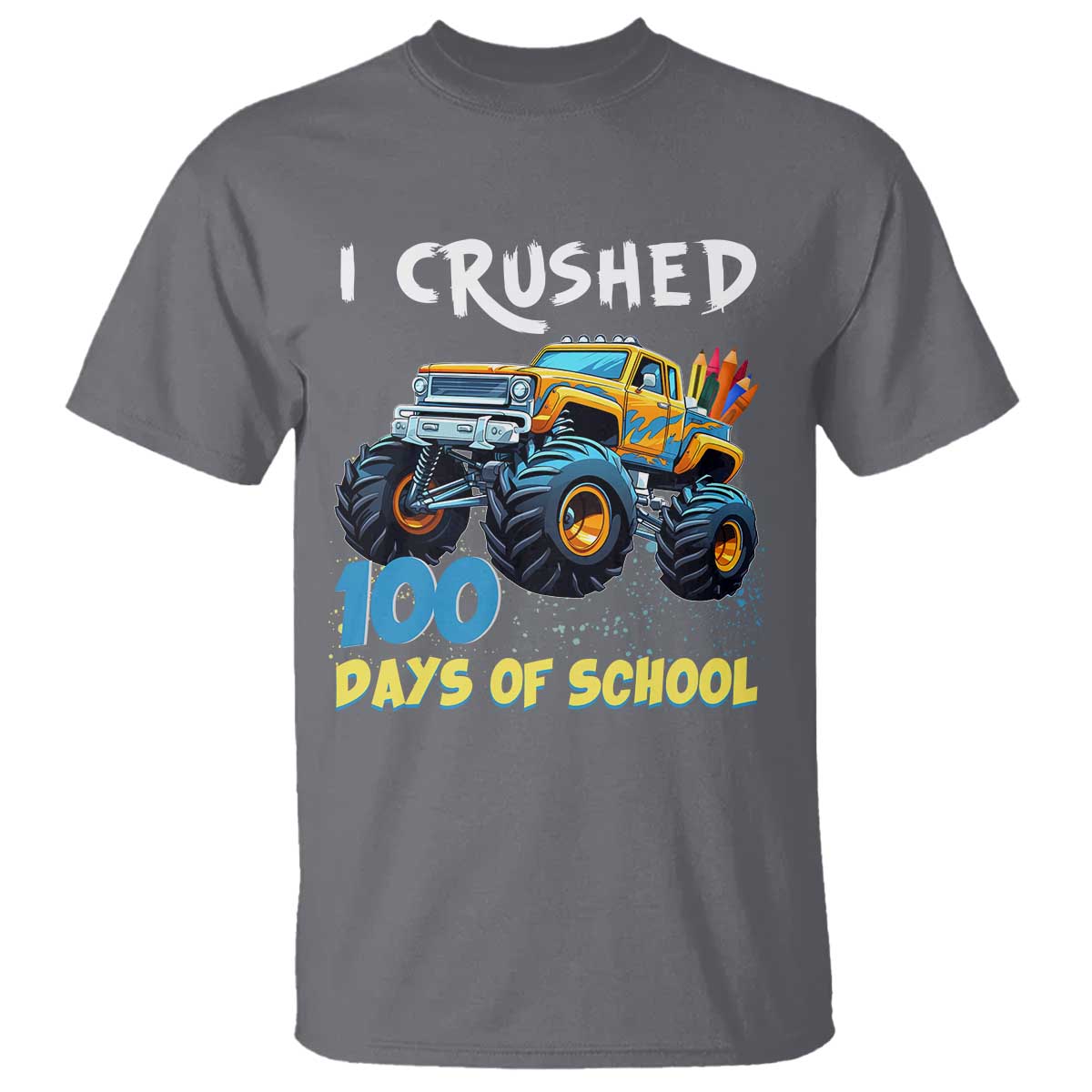 funny-i-crushed-100-days-of-school-t-shirt-monster-truck-100th-day-of-school