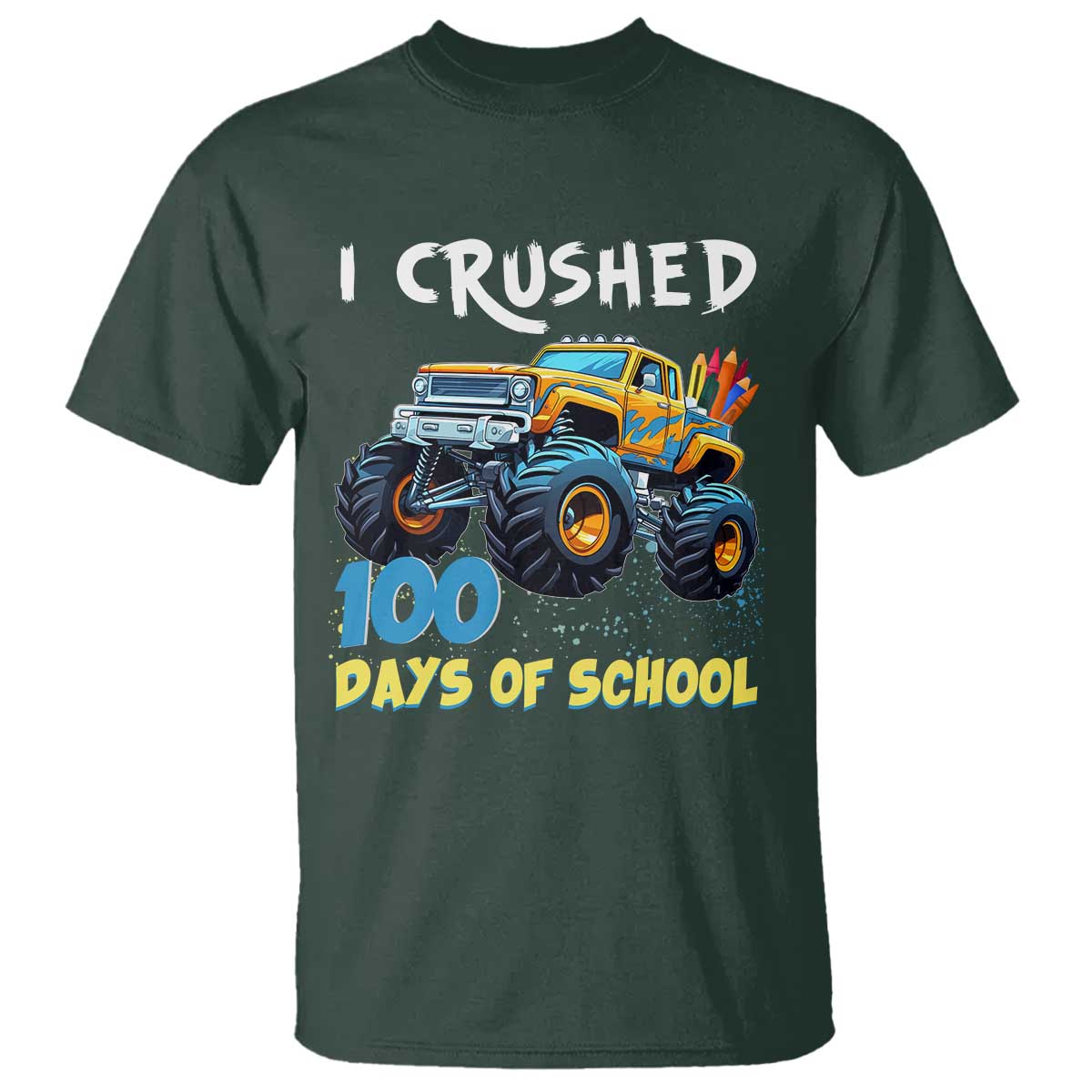 funny-i-crushed-100-days-of-school-t-shirt-monster-truck-100th-day-of-school