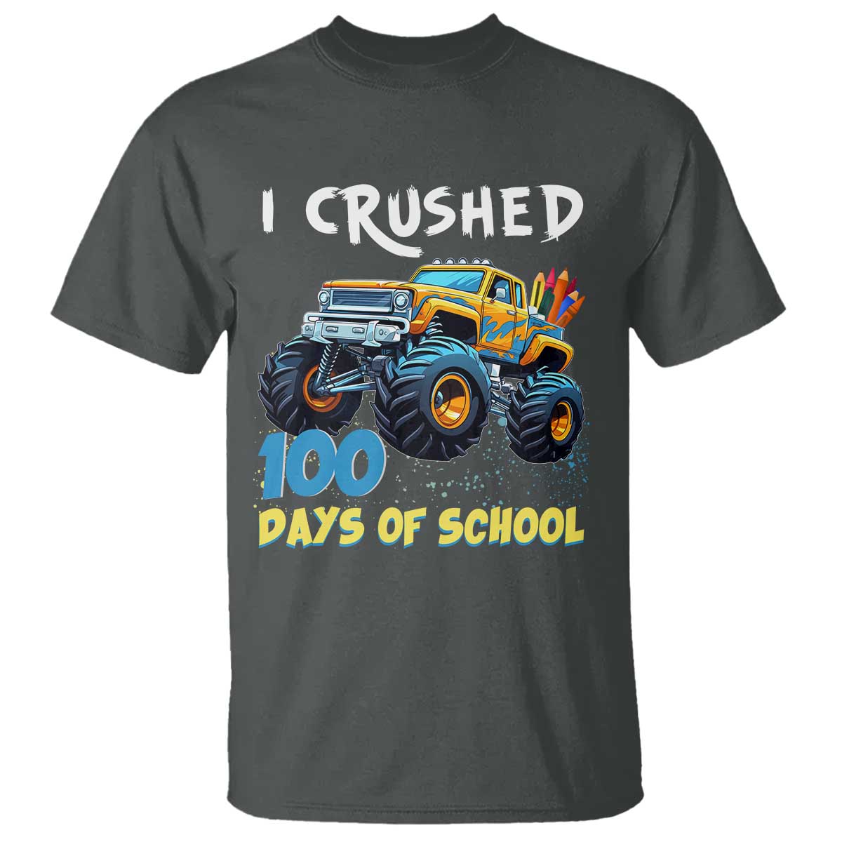 funny-i-crushed-100-days-of-school-t-shirt-monster-truck-100th-day-of-school