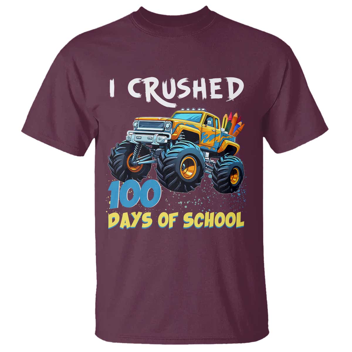 funny-i-crushed-100-days-of-school-t-shirt-monster-truck-100th-day-of-school