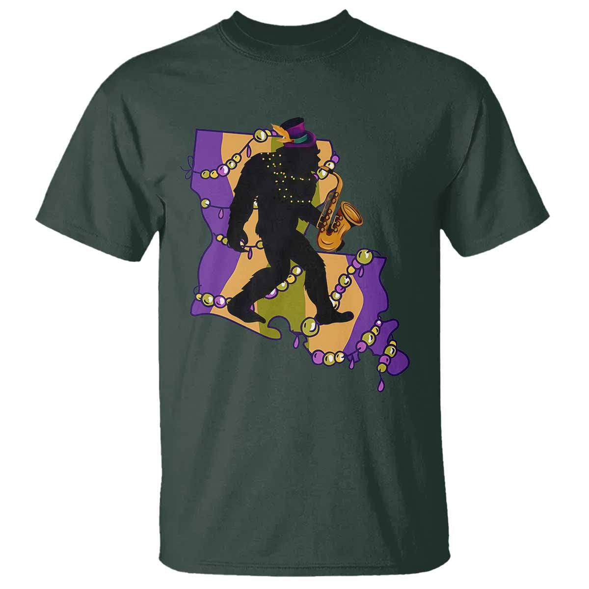 funny-bigfoot-mardi-gras-louisiana-map-jazz-music-t-shirt