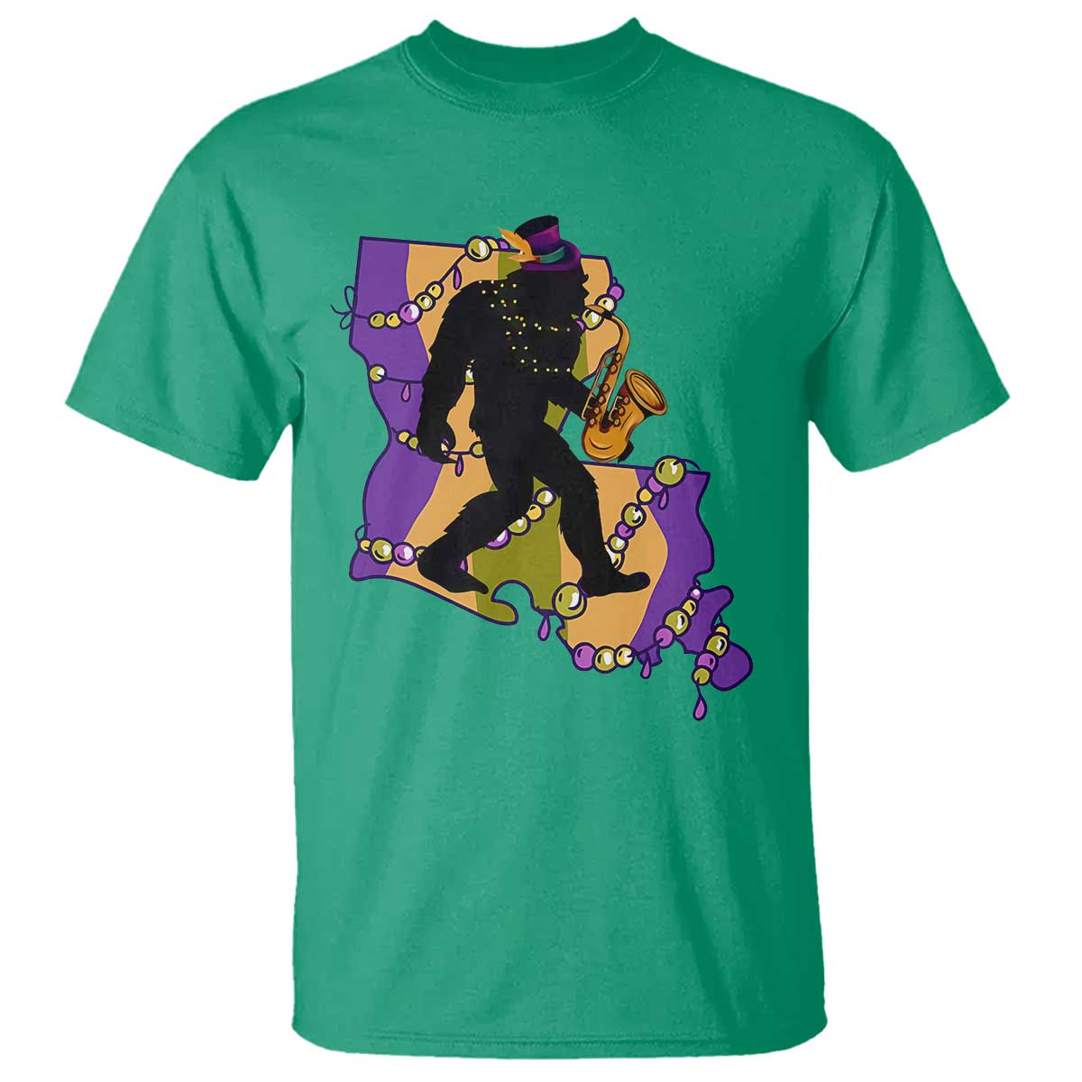 funny-bigfoot-mardi-gras-louisiana-map-jazz-music-t-shirt