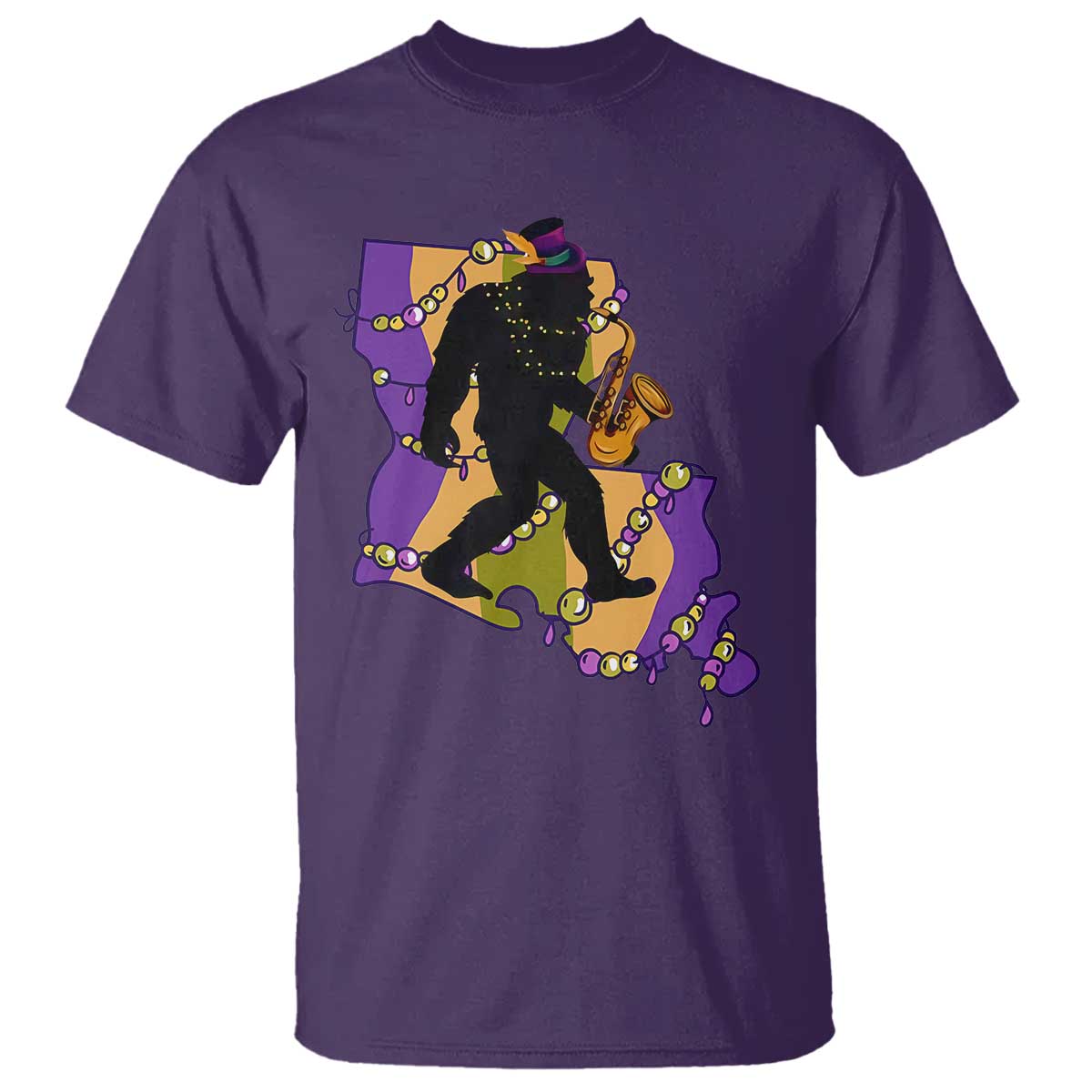 funny-bigfoot-mardi-gras-louisiana-map-jazz-music-t-shirt