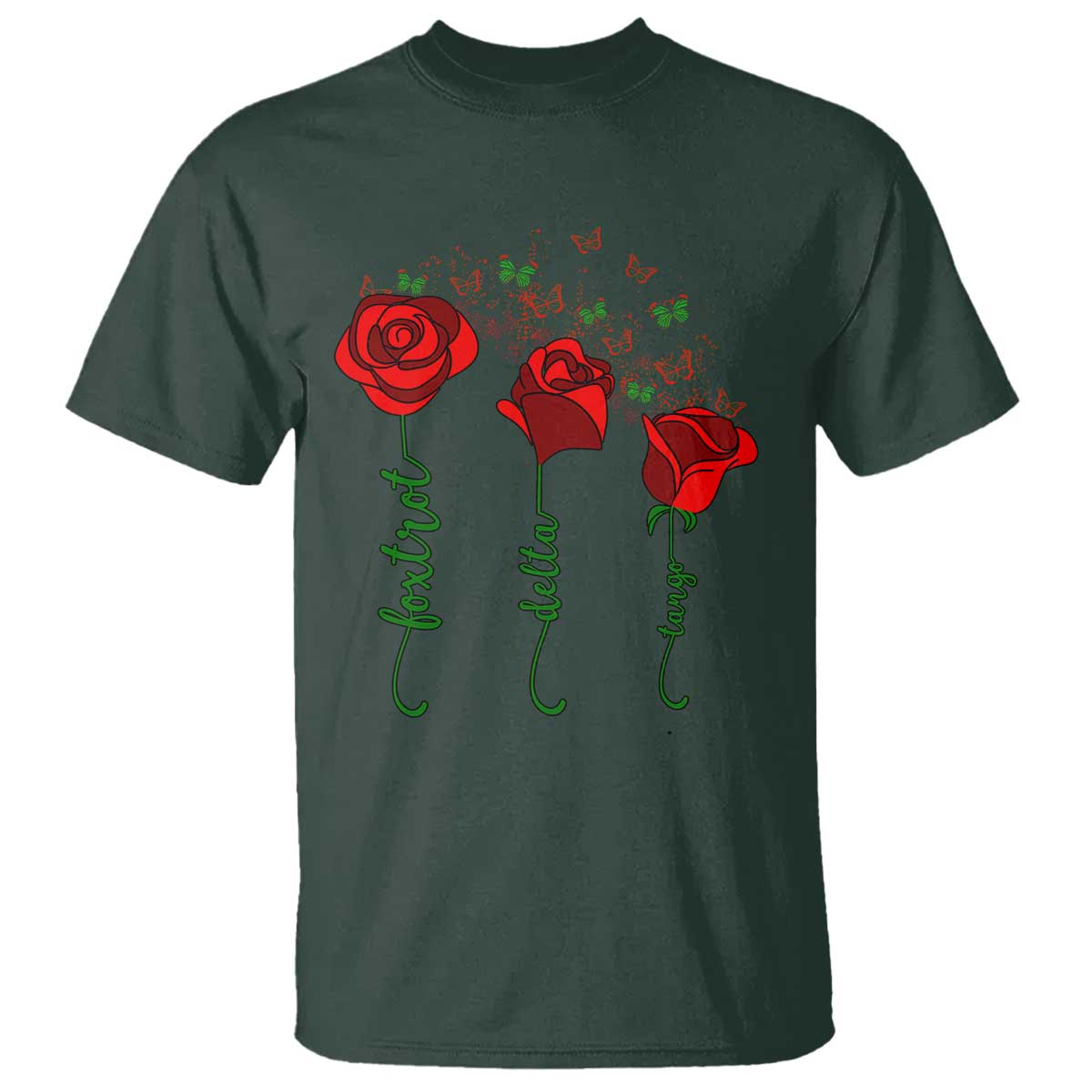 funny-foxtrot-delta-tango-t-shirt-vintage-rose-flowers-butterfly