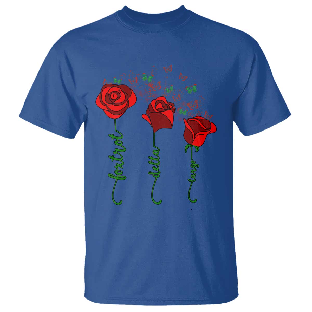 funny-foxtrot-delta-tango-t-shirt-vintage-rose-flowers-butterfly