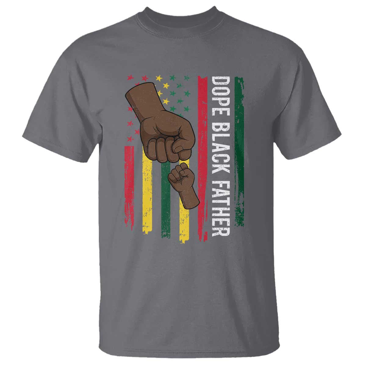 dope-black-dad-t-shirt-vintage-american-flag-fist-bump