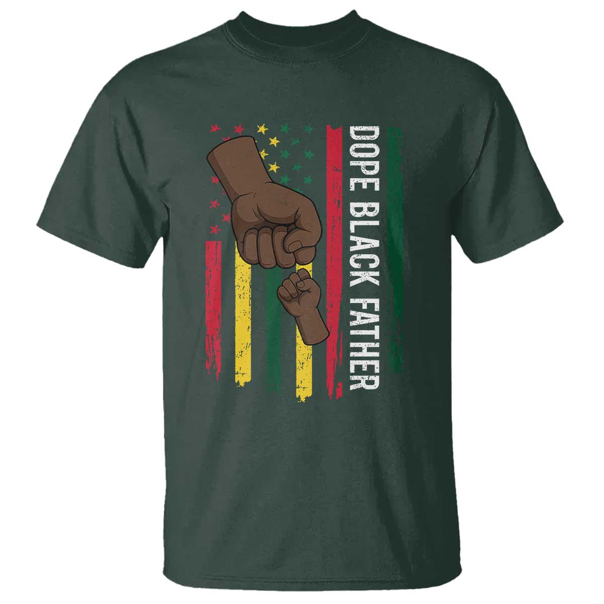 dope-black-dad-t-shirt-vintage-american-flag-fist-bump