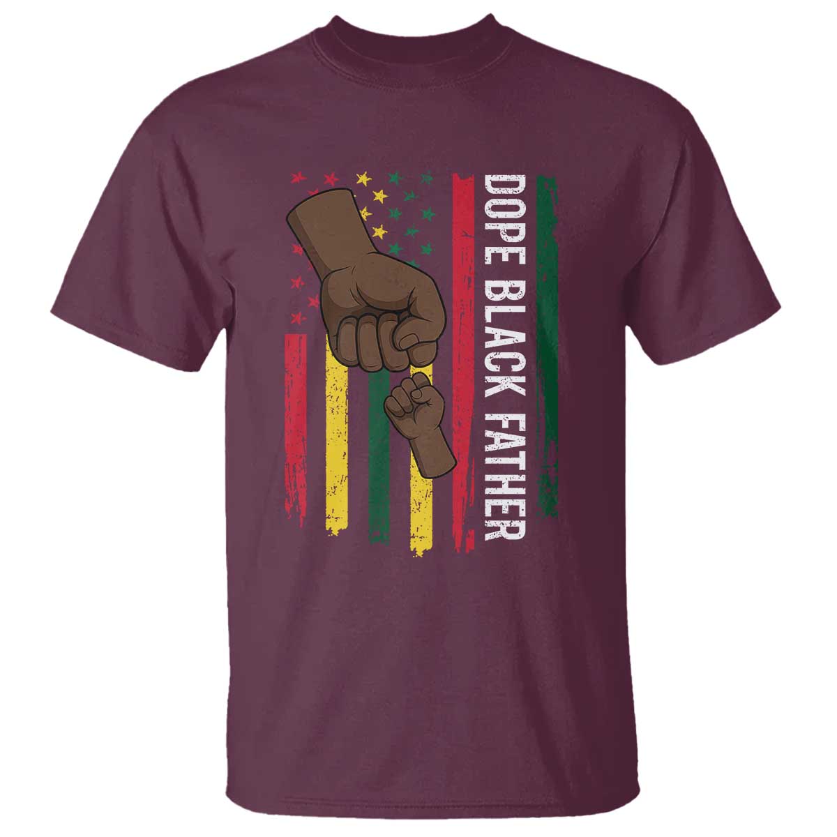 dope-black-dad-t-shirt-vintage-american-flag-fist-bump