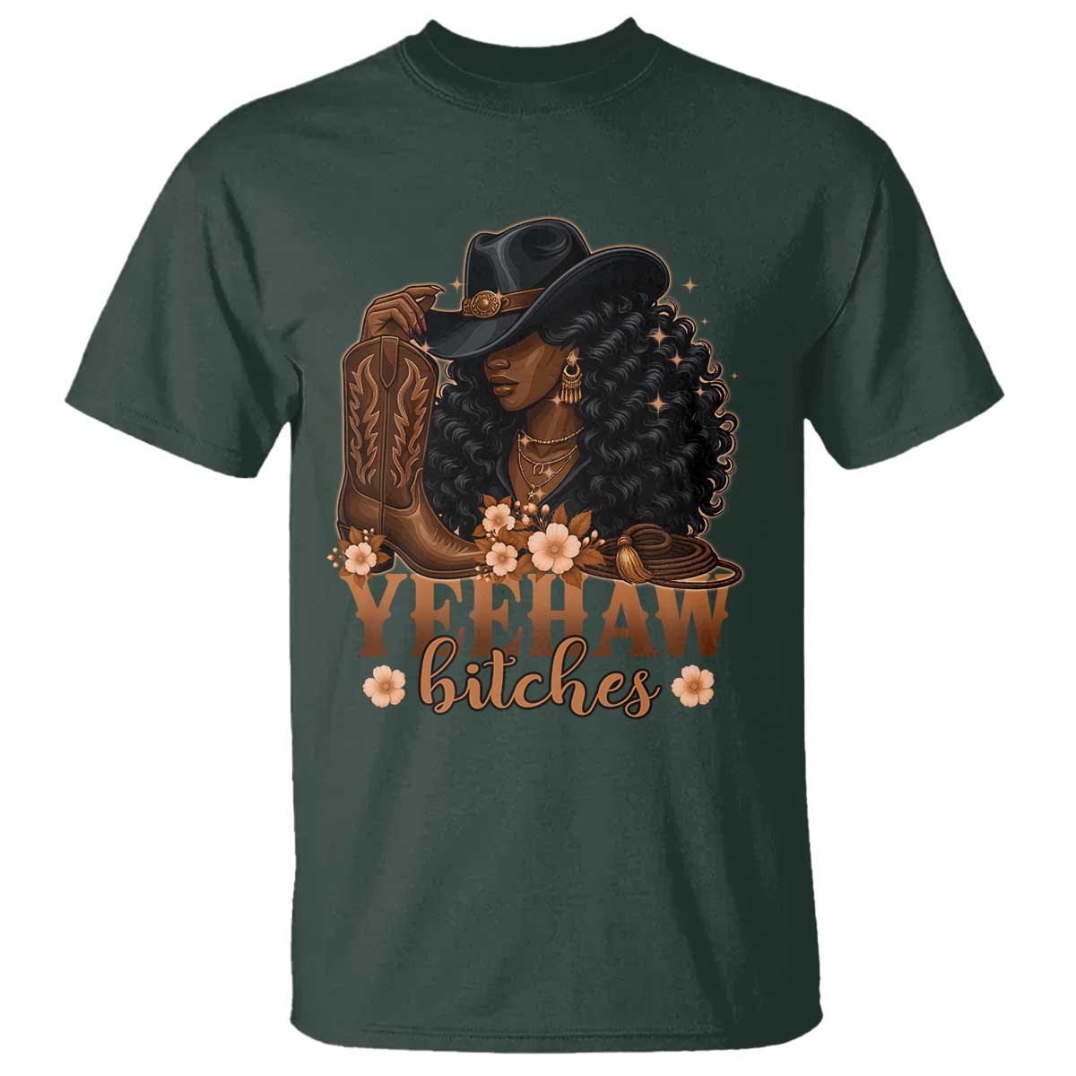 funny-african-american-cowgirl-yeehaw-bitches-t-shirt