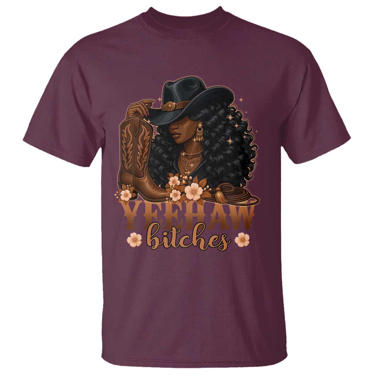 funny-african-american-cowgirl-yeehaw-bitches-t-shirt